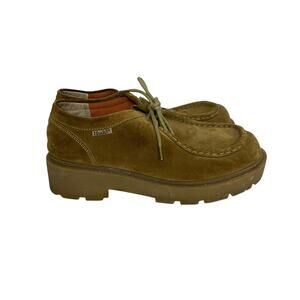 MUDD VTG 90s Y2K Platform Oxfords Grunge Sara Suede Tan Leather Lug Sole Size 10